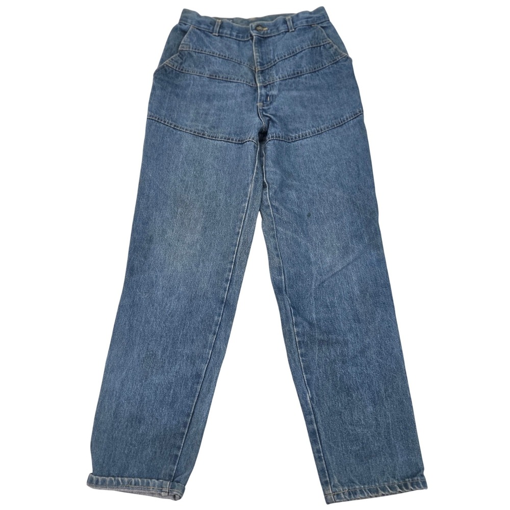 VTG  80s‎ HIS Chic Jeans High Waisted Western Yoke Bareback Tapered Grunge 28x30